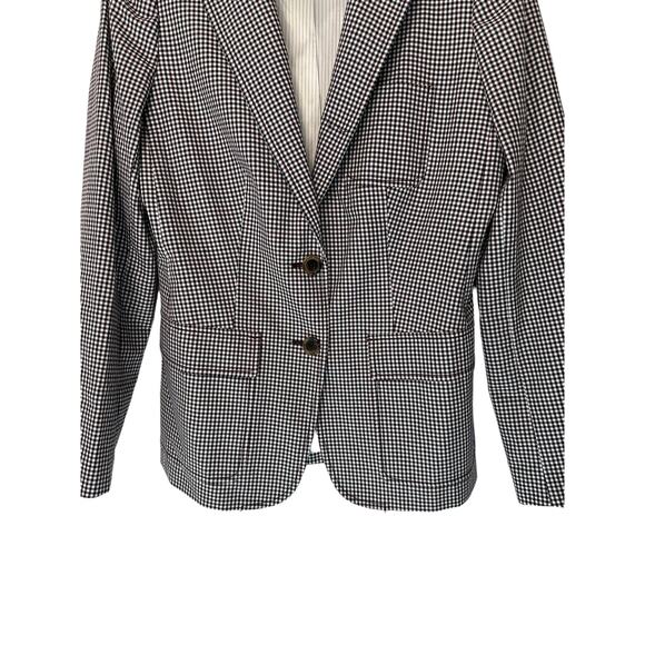 J.Crew Navy Burgundy Preppy Academia Rhodes Micro Houndstooth Blazer Size 4 - Picture 4 of 9